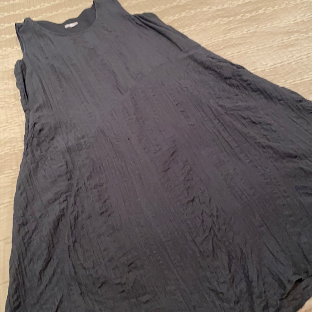 J. Jill dress, black crinkle fabric, side pockets, cotton blend, S